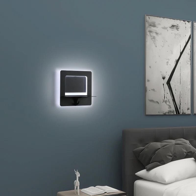 applique murale led moderne économie d'énergie étagère nordique - vue 5 sur 18