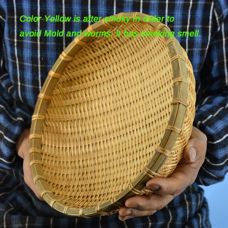 Natural Eco-Friendly Handmade Bamboo Basket, Rattan Storage Basket, Fruit, Vegetables, Bread, Home Organizer