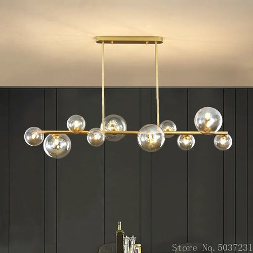 lustre led nordique moderne en boule de verre éclairage industriel