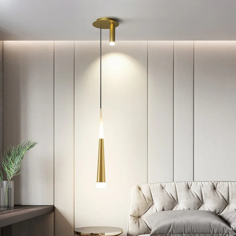 suspension led au design moderne avec long câble - vue 2 sur 14