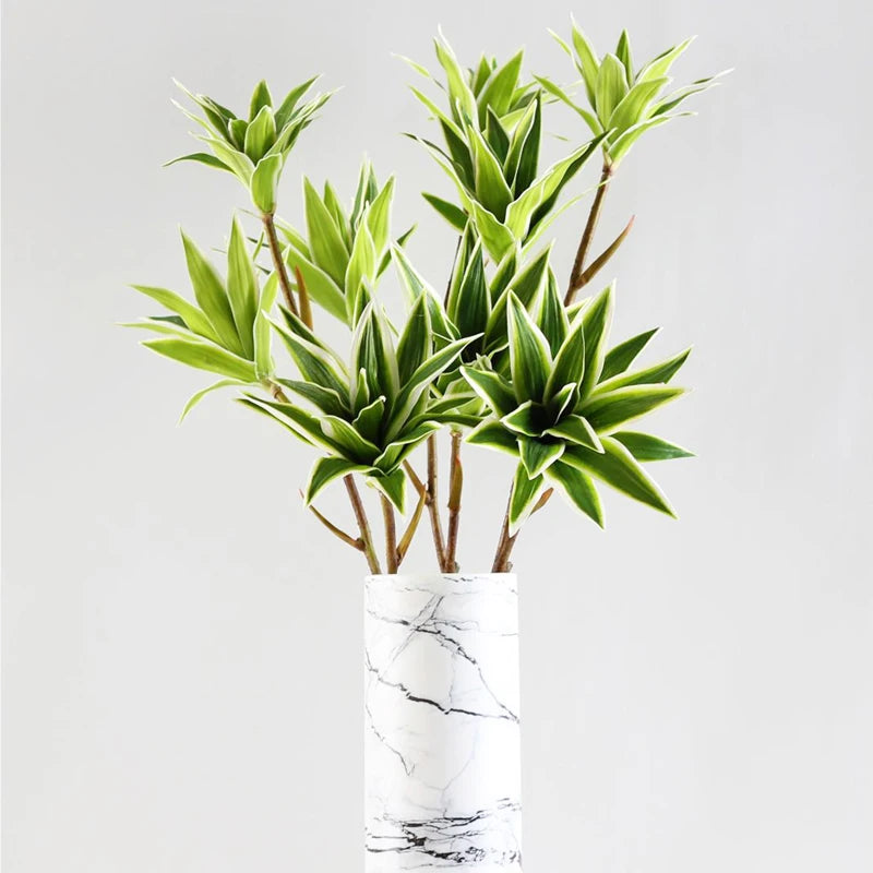 grande branche de bambou artificielle avec fleurs et feuilles décoratives - vue 7 sur 8