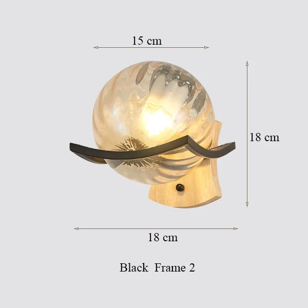 applique murale moderne en bois design lumineux décoratif en forme de lune - vue 12 sur 21