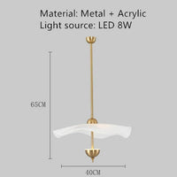 lustre led nordique en métal doré et acrylique décoratif pour intérieur
