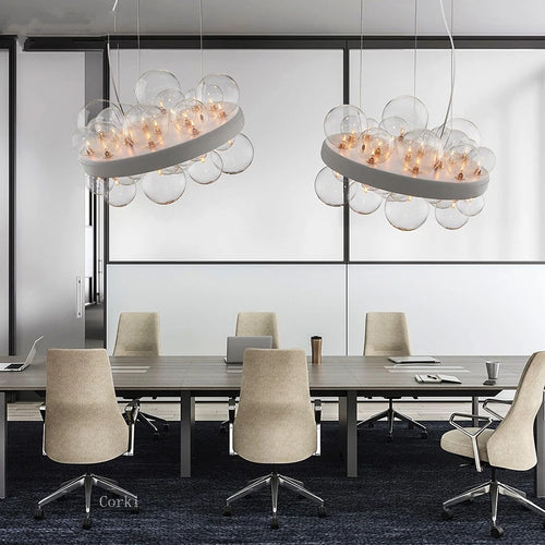 Kronleuchter aus transparentem Glas im modernen Design für die Innendekoration - vue 4 sur 8