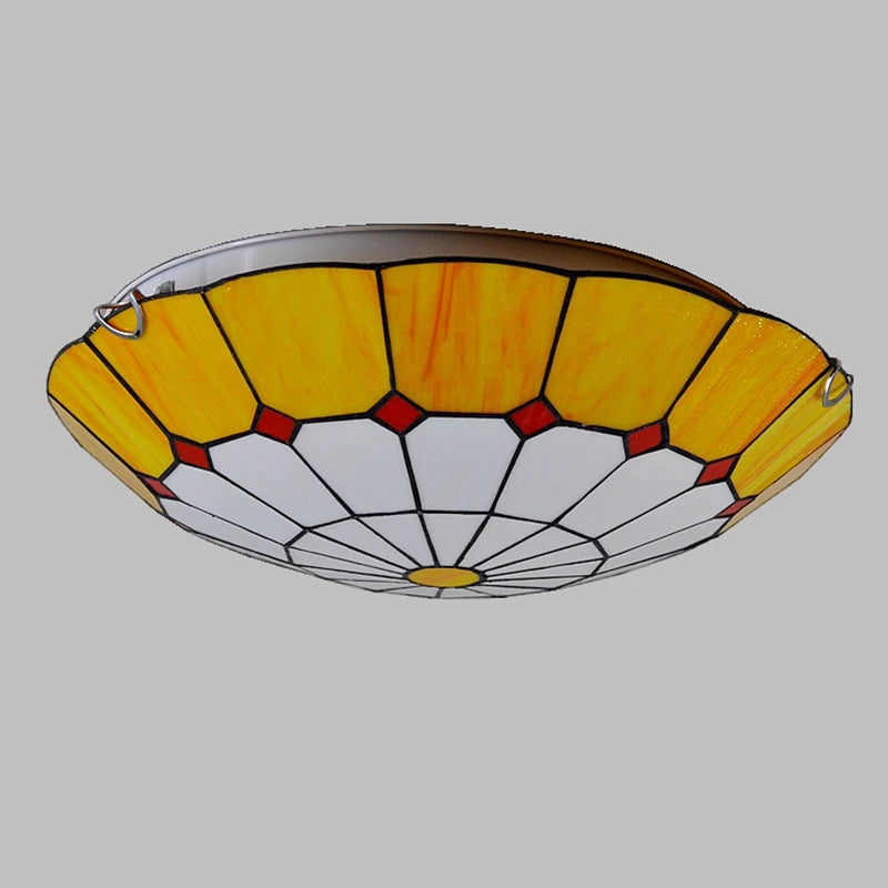 plafonnier en verre teinté style tiffany pour décoration enfant princesse - vue 5 sur 6
