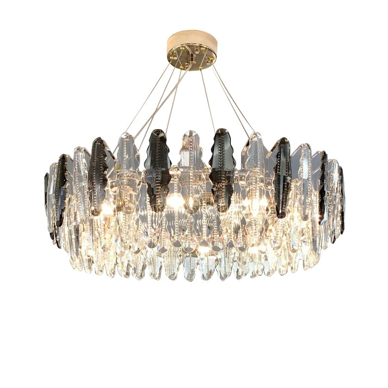 lustre ovale en cristal art déco design moderne à led
