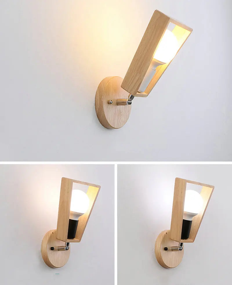 applique murale nordique en bois avec support réglable - vue 3 sur 7