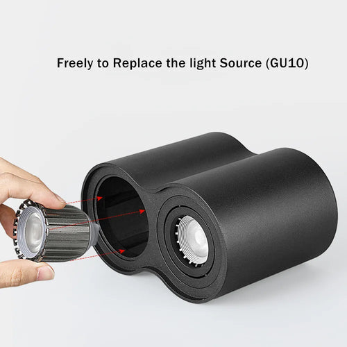 Doppelkopf-LED-Spot GU10 für Dekoration und Beleuchtung im Haus - vue 3 sur 6