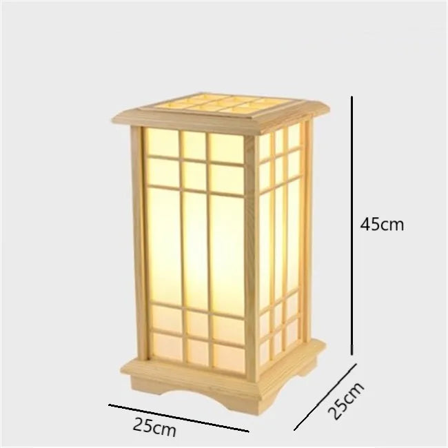 Moderner japanischer Tatami-Stehleuchte aus Massivholz mit LED