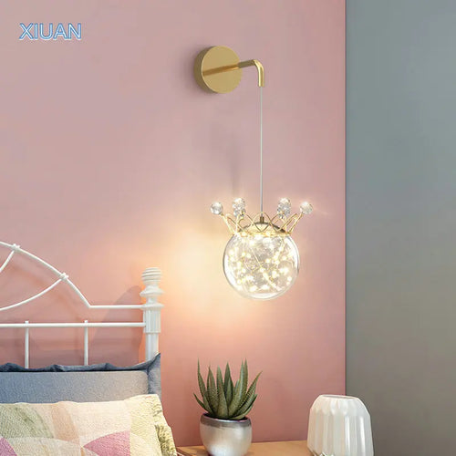 applique murale en forme de couronne de cristal avec gypsophile - vue 3 sur 10