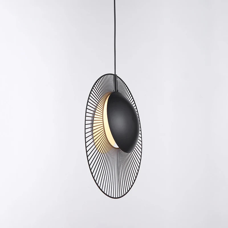Pendelleuchte aus schwarzem Metall im modernen Stil für den Innenbereich - vue 3 sur 6