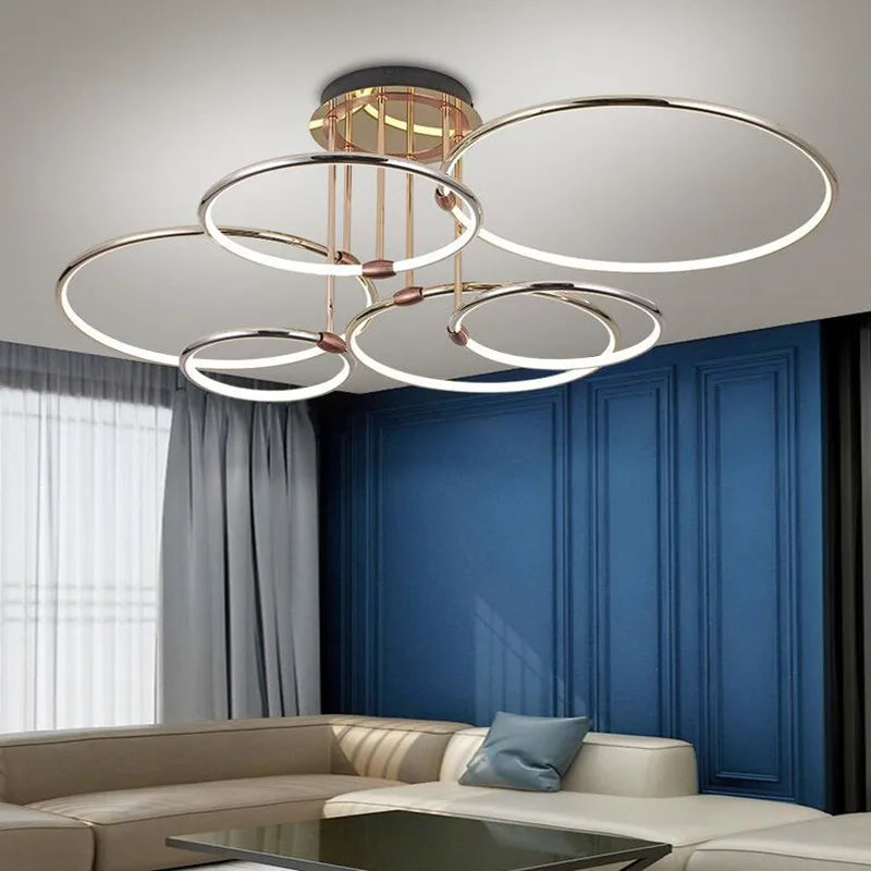 lustre circulaire moderne et luxueux pour éclairage intérieur - vue 6 sur 11