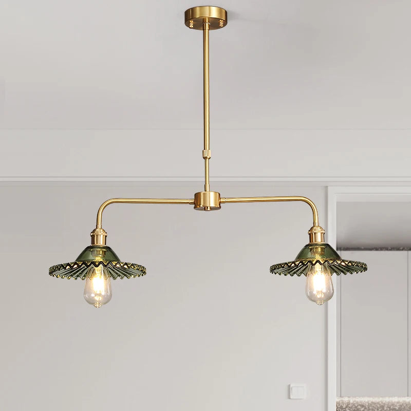 All copper dining room, simple table lamp, modern retro, nostalgic, Nordic porch, coffee shop, American style country Chandelier - vue 2 sur 8