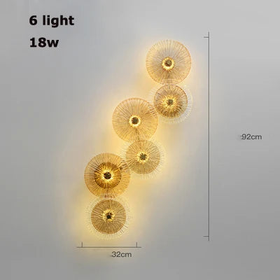 Postmoderne Tischlampe aus Glas und goldenem Eisen Lotus - vue 11 sur 10