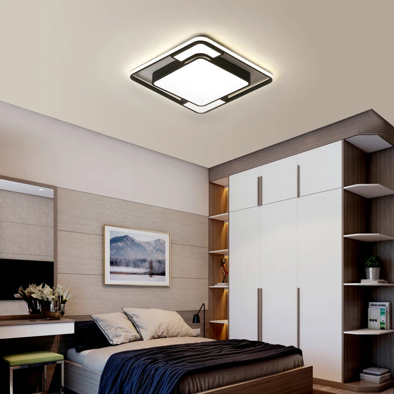 lustre led moderne avec télécommande en fer pour décoration - vue 6 sur 9