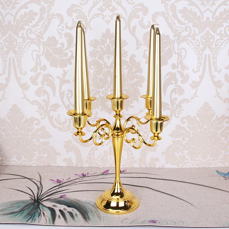 bougeoir rétro à cinq bras pour décoration intérieure romantique - vue 7 sur 10