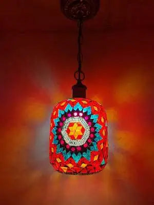 suspension LED en mosaïque turque style bohémien rétro vintage - vue 12 sur 14