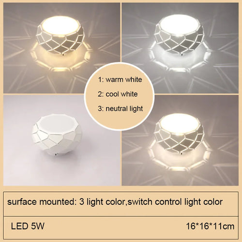 Moderne LED-Deckenleuchte Einfachheit 5 W 12 W - vue 9 sur 18