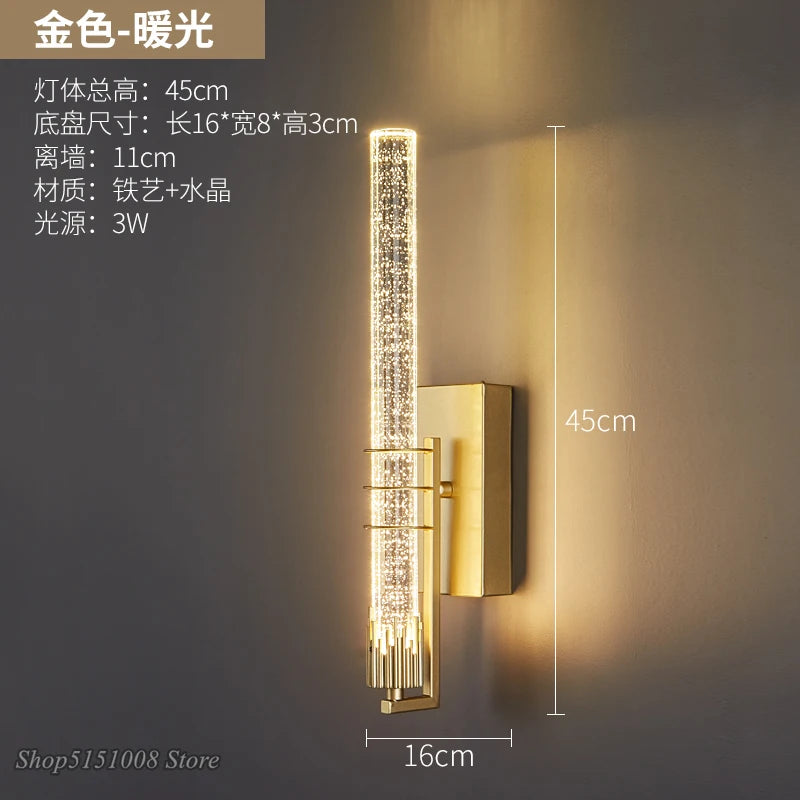 applique murale moderne en cristal avec bande led - vue 7 sur 14