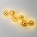 Postmoderne Tischlampe aus Glas und goldenem Eisen Lotus