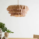 Moderne Pendelleuchte aus Baumwolle mit Quasten im nordischen Design