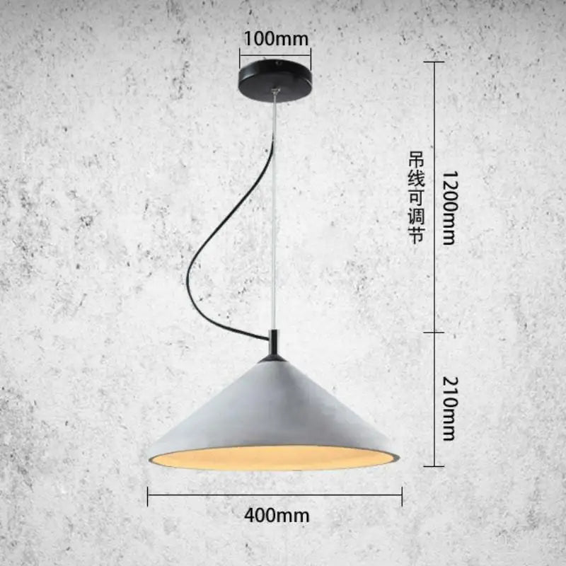lustre en béton design loft pour bar et restaurant - vue 6 sur 6
