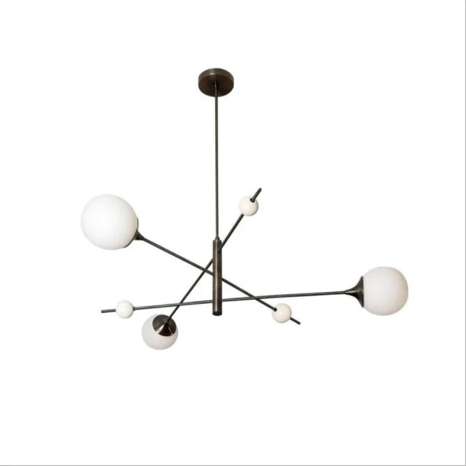 Kronleuchter Orbital Vintage mit drei Ebenen im minimalistischen Stil für den Innenbereich