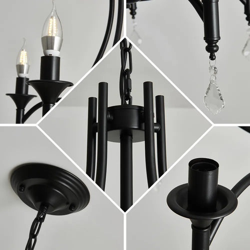 Lustre en Fer Forgé avec Bougies