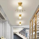 Lampes de couloir Plafonnier doré de luxe E27 Couronne Plafonnier à montage en surface pour balcon couloir allée passage îlot de cuisine