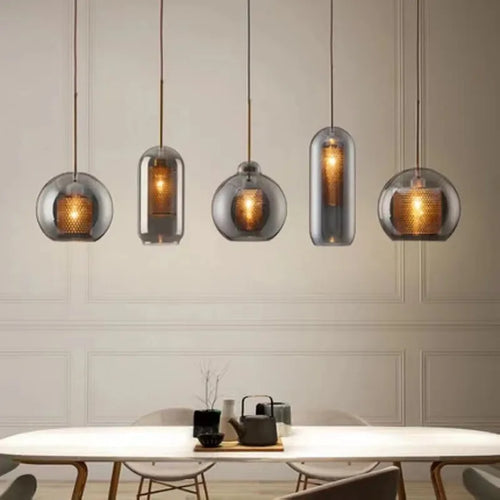 Moderne Pendelleuchte aus Glas für elegante Wohnraumdekoration - vue 2 sur 17