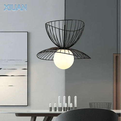 Design-Pendelleuchte aus Metall mit verstellbarem Kabel und LED - vue 3 sur 8