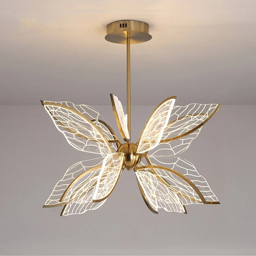 Moderne Pendelleuchte aus Acryl mit Schmetterlingsmotiv