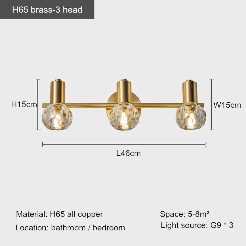 Moderne LED-Kristallwandleuchte für das Badezimmer
