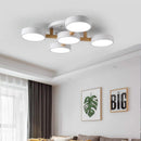 LED-Deckenleuchte modernes Design aus Acryl und Holz Molekularform