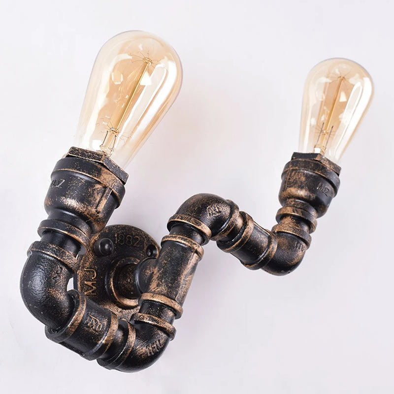 applique murale industrielle vintage loft 2 lumières pour bar