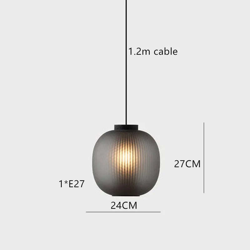 Retro-Pendelleuchte aus Rauchglas industrielles Design für den Innenbereich