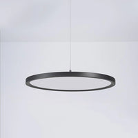 Nordische runde LED-Pendelleuchte aus schwarzem Eisen – schlichtes Design