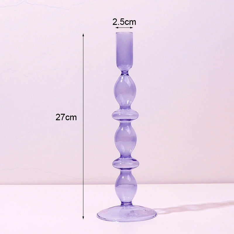 bougeoir en verre pour décoration romantique et festive - vue 10 sur 15