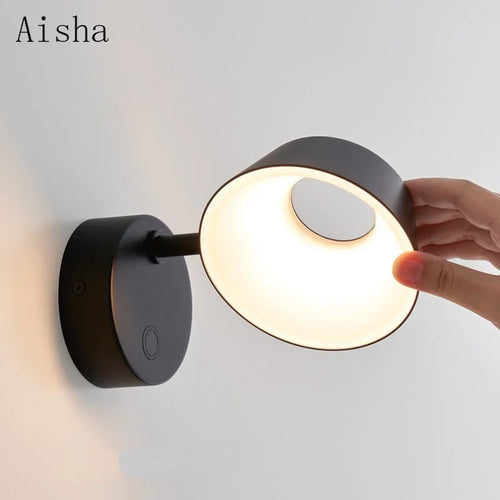 Moderne kreative LED-Wandleuchte mit drehbarem nordischem Design - vue 3 sur 9