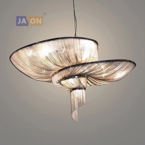 Pendelleuchte aus Aluminium im LED-Art-déco-Vintage-Stil