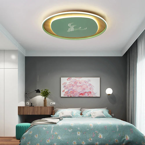 LED-Deckenleuchte chinesischer Stil rund Holz Schmiedeeisen - vue 2 sur 10