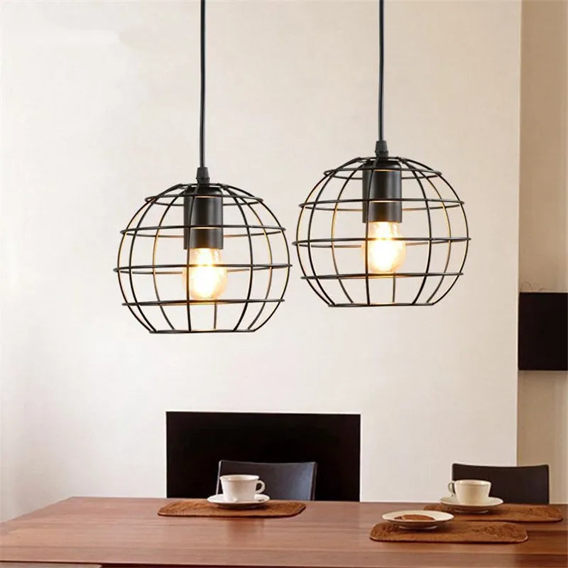 Suspension cage en boule Vintage loft