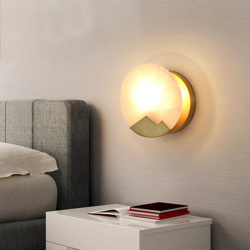 applique murale led design nordique moderne en marbre créatif décoratif - vue 3 sur 6