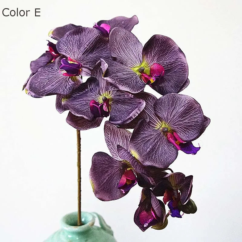 10 têtes d'orchidées artificielles rétro pour décorations élégantes - vue 15 sur 17