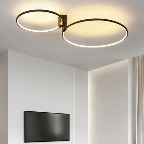 Runde LED-Deckenleuchte im skandinavischen Design aus Metall und Aluminium - vue 2 sur 15