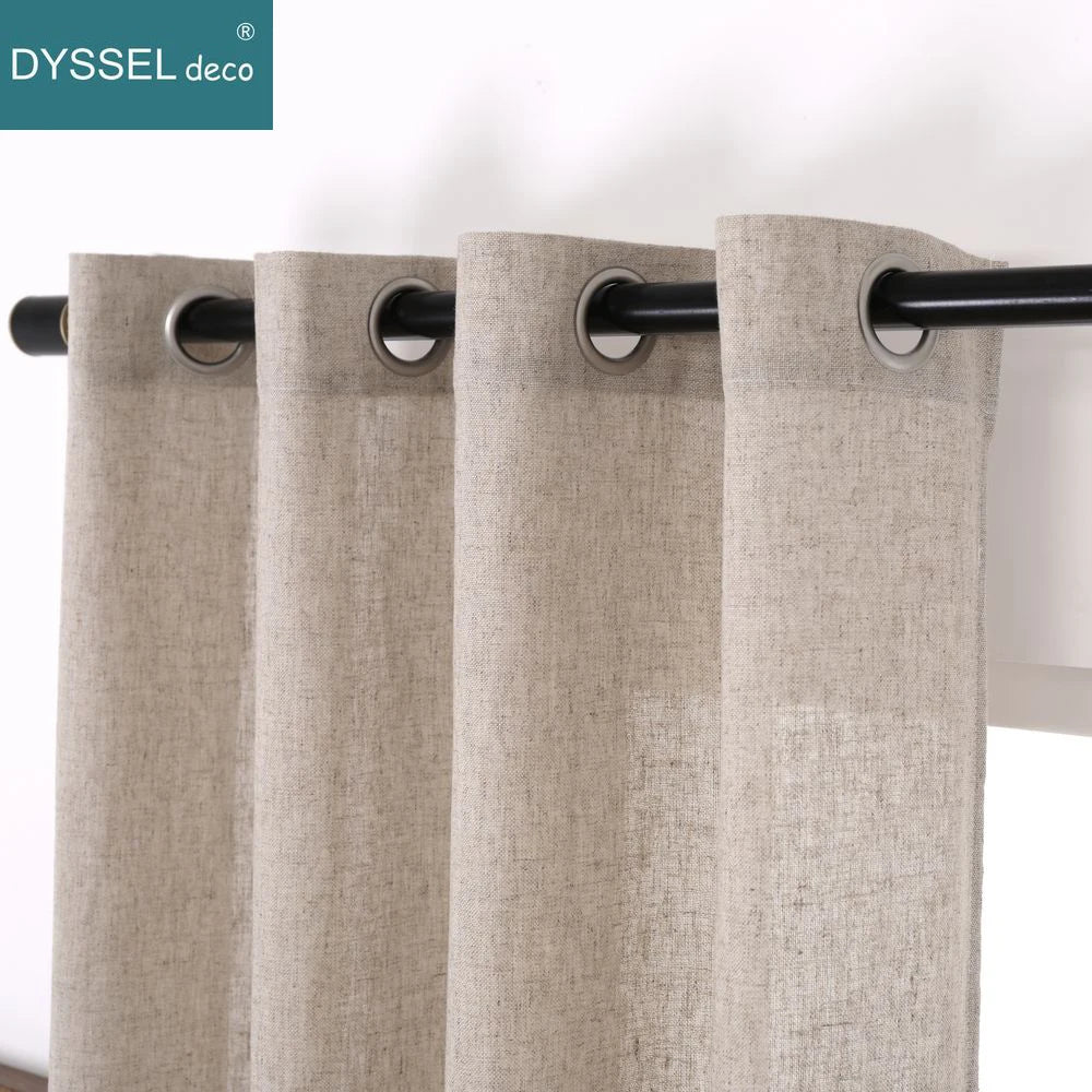 Rideau effet lin rayures style américain salon chambre