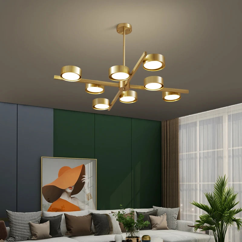lustre nordique en cuivre design créatif pour éclairage doux - vue 4 sur 8