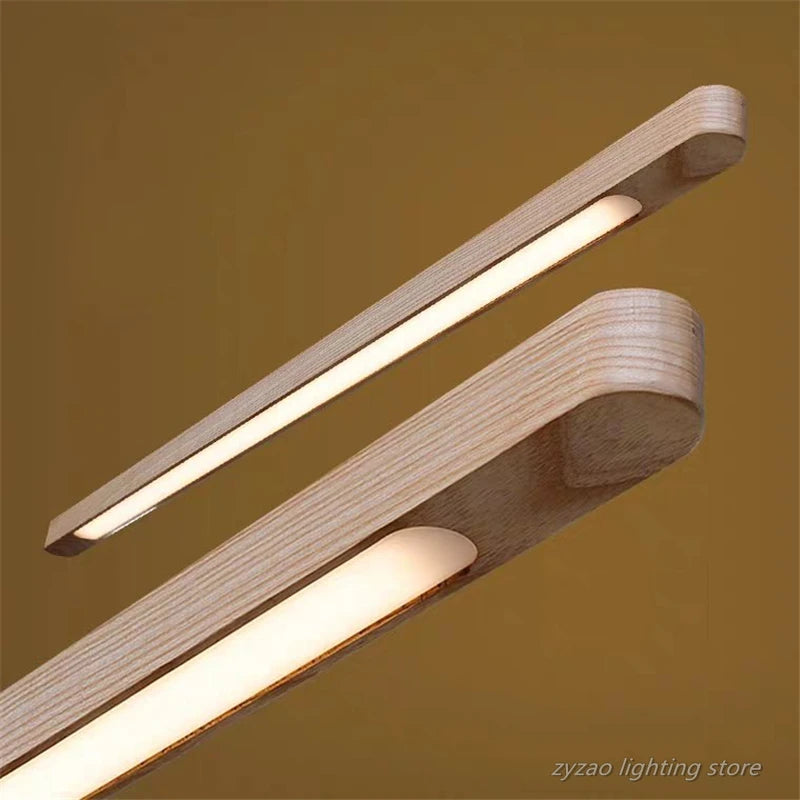Suspension led en bois de style nordique idéale pour restaurant ou bureau - vue 3 sur 8