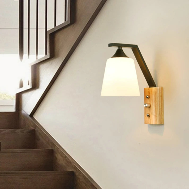 Nordische Wandleuchte aus Holz für die Innendekoration - vue 4 sur 10