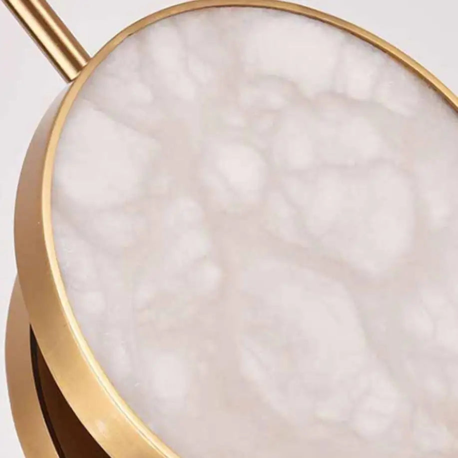 suspension ronde à deux led en marbre naturel pour décoration intérieure - vue 7 sur 8